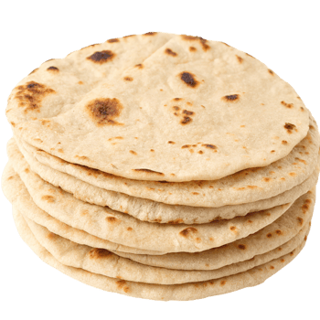 A stack of fresh tortillas isolated on transparent background png