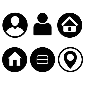 User profile home location and menu icons user icon profile icon vector