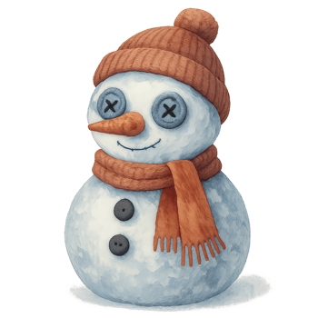 Charming Watercolor Snowman with Vintage Hat and Scarf png