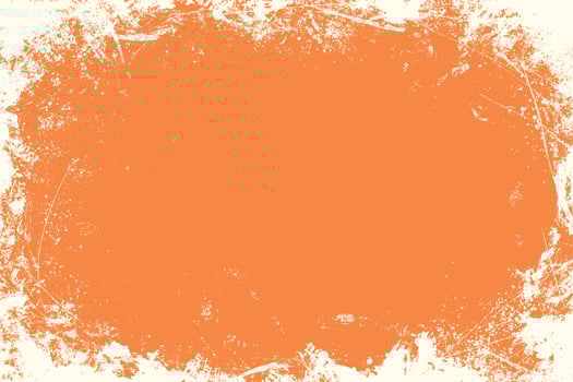 Grunge orange texture background with white paint stains. Distressed artistic grunge modern overlay texture. Banner template with scratch lines. Autumn or Halloween hand draw rough dirty weathered vector