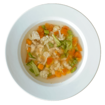 Top view of clear vegetable soup png