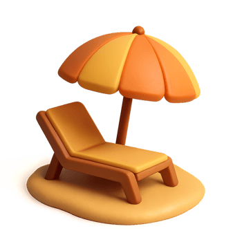 Colorful Beach Icon for Relaxation and Leisure Activities png