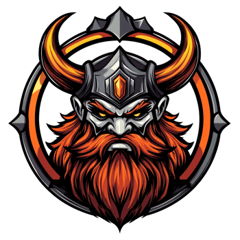 The viking mascot head with horns and a long beard png