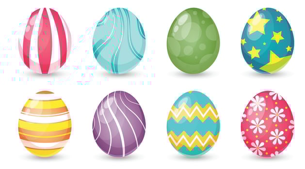 Colorful decorated Easter eggs vector