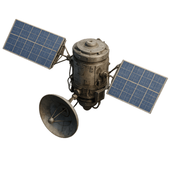 Detailed 3D Model of a Satellite Device with Solar Panels png