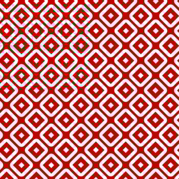 Seamless geometric pattern with red and white diamond shapes in a regular grid creating a modern abstract background vector