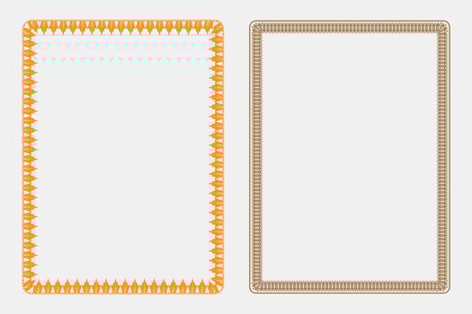 Decorative borders in orange and brown vector