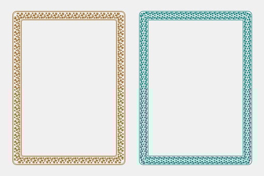 Gold and teal decorative frames design vector