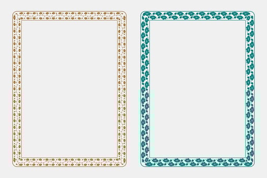 Floral autumn border design set with colorful leaves, elegant plant art and text box for seasonal ads and frame templates vector