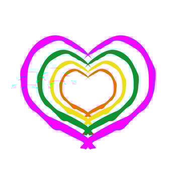 Simple Flat Colorful Heart Shape Layers Decorative Graphic Illustration vector