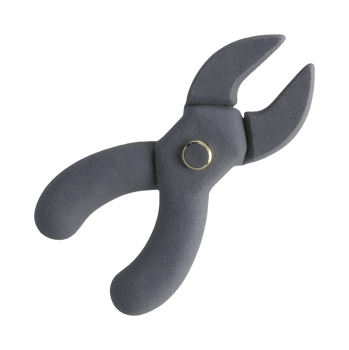 Gray pliers with textured surface and ergonomic handles for comfortable grip png