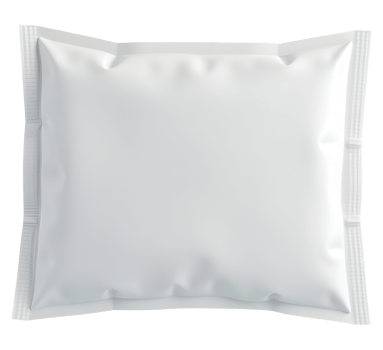 Clean white blank plastic pouch ready for branding, offering endless possibilities png