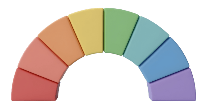 Vibrant multicolored arch crafted from blocks provides an inspiring happy visual png