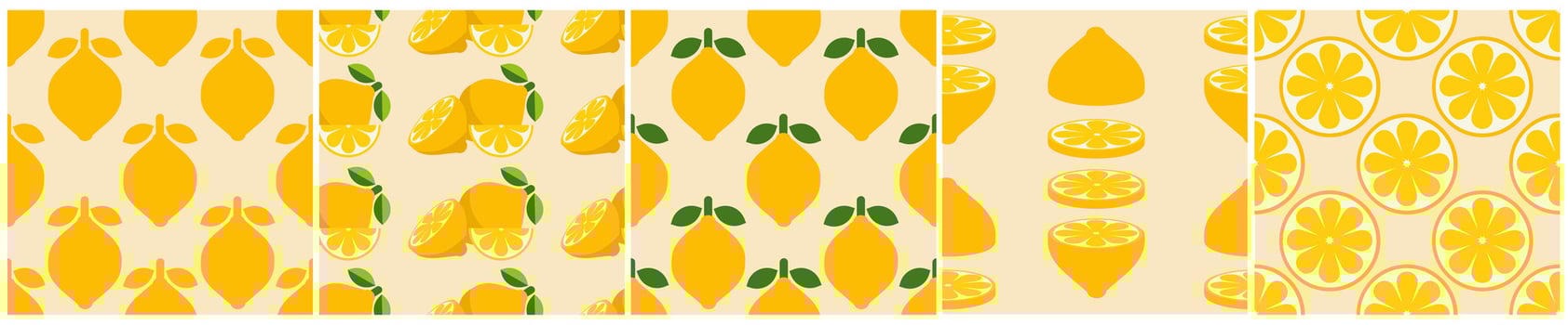 Lemon patterns in yellow and green vector