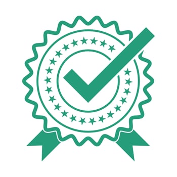 approved icon with green color on white background vector