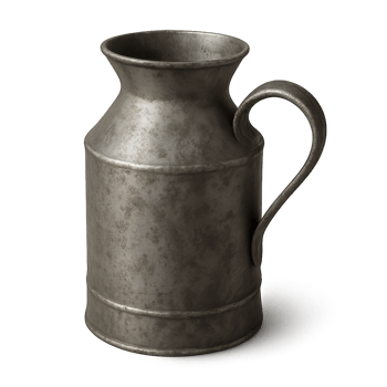 Rustic Metal Milk Jug for Traditional Kitchen Decor and Styling png