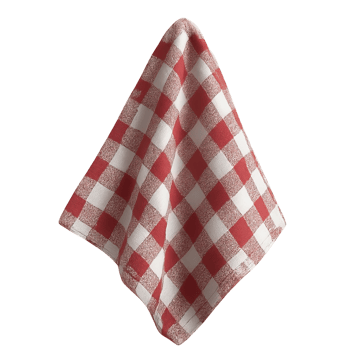 Red and White Checkered Kitchen Towel Hanging for Domestic Use png