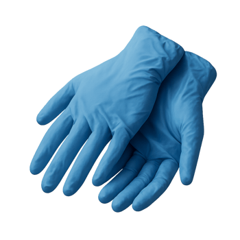 Blue Disposable Gloves on Isolated Background for Medical Use png