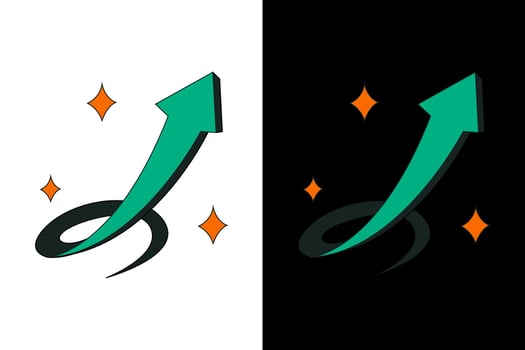 Dynamic Upward Arrow Representing Growth Success vector
