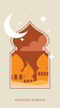 Eid Mubarak and Ramadan Kareem Islamic Social Media Stories Template vector