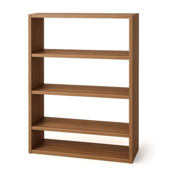 Simple 3D Wooden Bookshelf Design for Modern Home Decor png