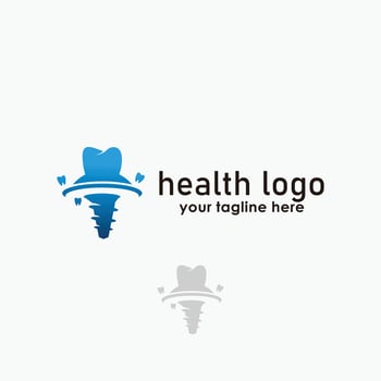 dental implant logo concept, clinic logos, technology icon design vector