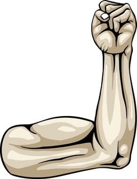 A strong arm showing its biceps muscle illustration vector