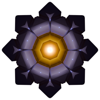 A purple and gold flower with a yellow center png