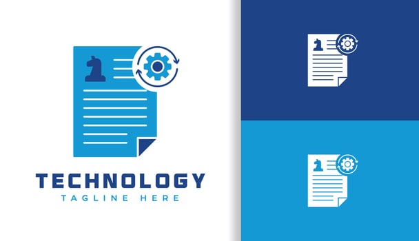 CONTRACT LOGO, BUSINESS AUTOMATION LOGO, LOGO IN BLUE vector