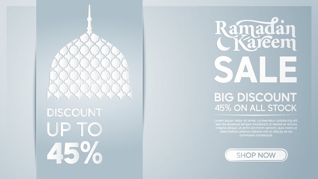 Ramadan sale banner with discount vector