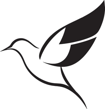 Flying Bird Silhouette in Minimal Style illustration vector