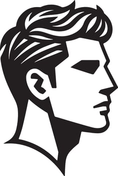 Masculine Silhouette with Neat Hairstyle illustration vector