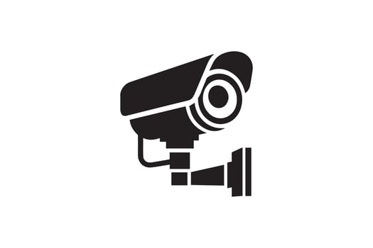 black and white image of a security camera vector