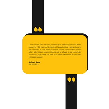 Modern testimonial quote box template for social media and customer reviews. Editable design. Communication or suggestion testimonial in chat bubble design. Bubble testimonial banner, quote vector