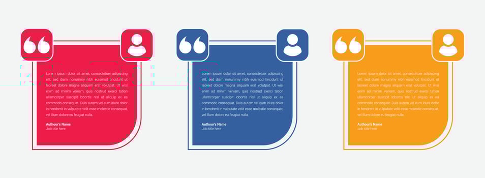 Modern testimonial quote box template for social media and customer reviews. vector