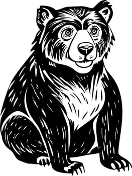 A vintage style illustration showing bear vector