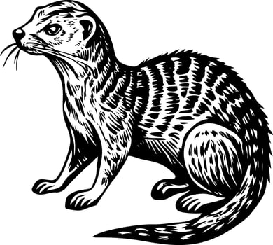 A glyph style illustration representing moongoose lurk vector