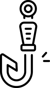 A line style icon showing a hunting hook vector