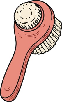 Facial cleansing brush with soft bristles for skincare and beauty routine design illustration vector