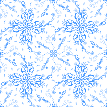 Floral Blue Batik Pattern, seamless pattern png