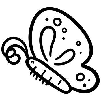 Cutie butterfly doodle png