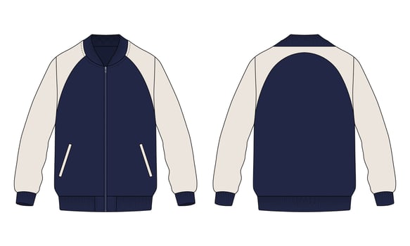 navy and cream jacket design vector
