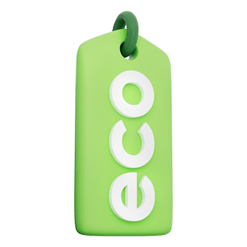 Eco label with green leaf and recycle symbol showing clean nature, organic product, planet care, ecofriendly packaging, environmental concept, sustainable idea, and zero carbon awareness campaign png