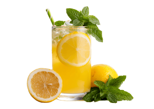 Delicious lemonade mint isolated on a transparent background for creative projects. png