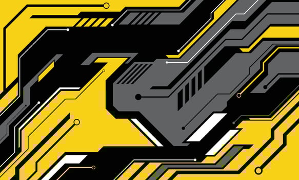 Abstract black and yellow geometric design vector