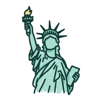 The statue of liberty is holding a torch png