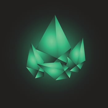 green 3d geometric abstract background vector