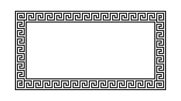 Greek ornament frame. Meander rectangle pattern. Ancient Greek fret border. Geometric meandros motif. vector