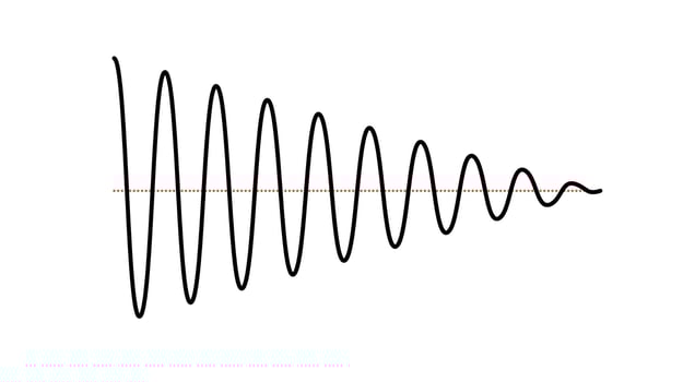 Sinusoid fading signal. Black curve sound wave. Voice or music audio concept. Pulse line. Fading out electronic radio graphic vector