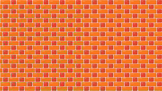 Brick wall masonry seamless pattern. Brown decorative brickwork repeating texture. Bricks background vector